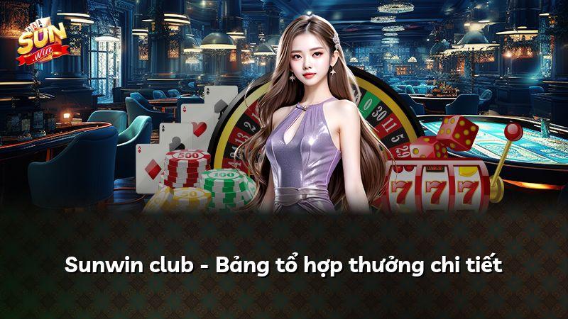 Sunwin club - Bảng tổ hợp thưởng chi tiết